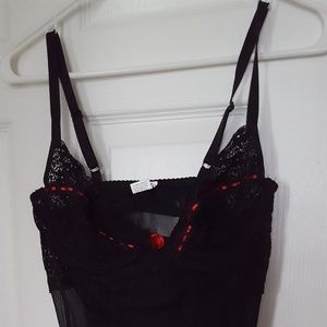 Soft, stretchy black and red teddy